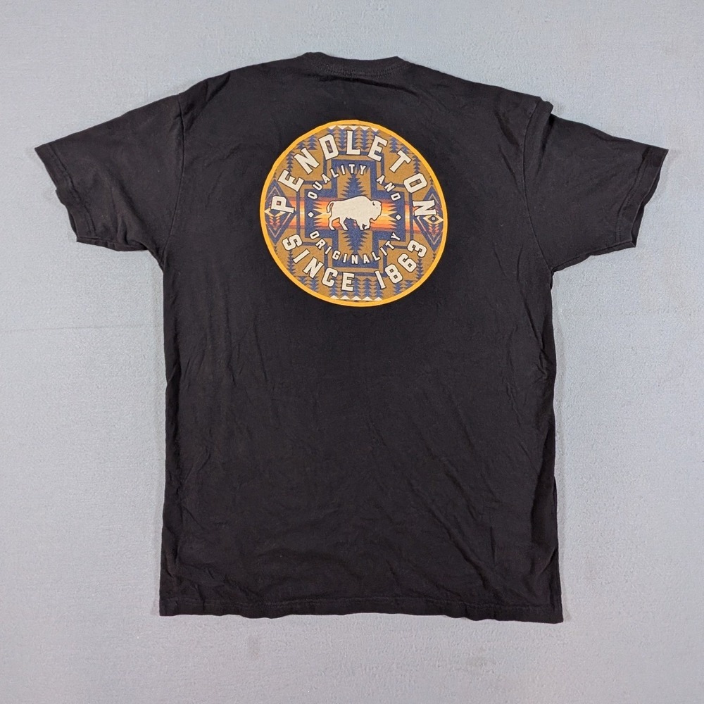 Pendleton Graphic T-Shirt Mens XL Black Buffalo Logo Short‎ Sleeve Tee